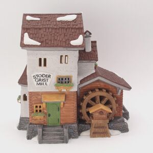 Dept 56 Alpine Village Stoder Grist Mill 59536 Vintage 1988 Retired Box Lighted